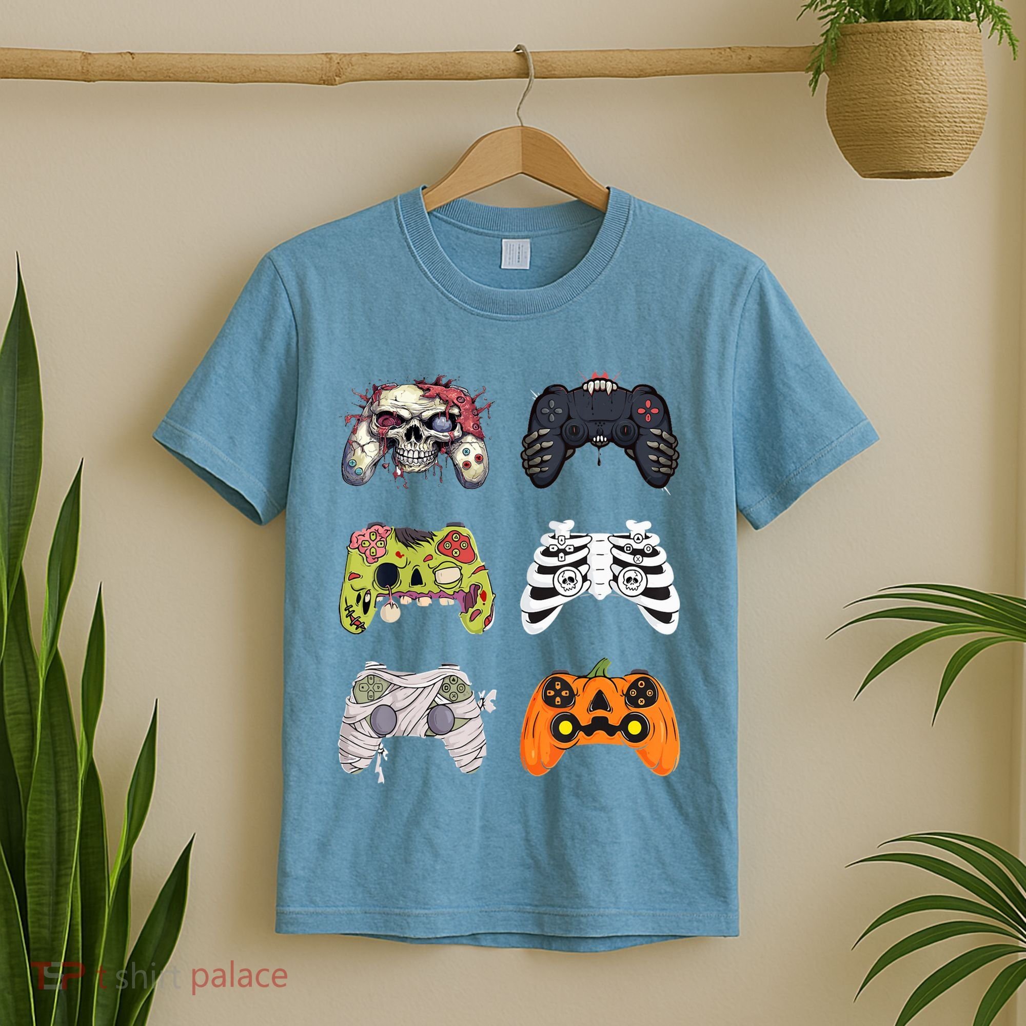 Halloween Skeleton Zombie Gaming Controllers Mummy T-Shirt