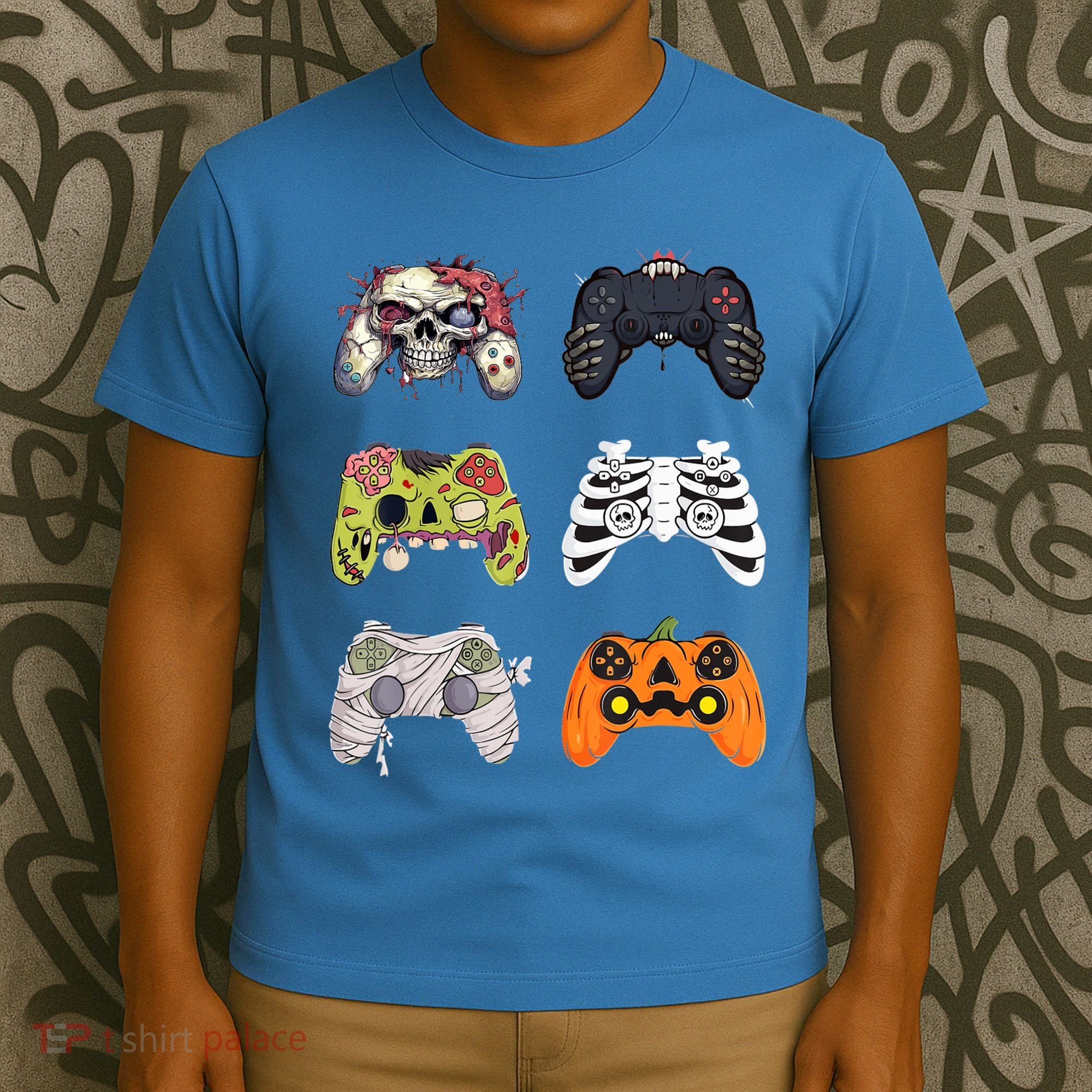 Halloween Skeleton Zombie Gaming Controllers Mummy T-Shirt