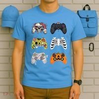 Halloween Skeleton Zombie Gaming Controllers Mummy T-Shirt thumb 5