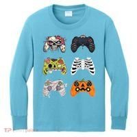Halloween Skeleton Zombie Gaming Controllers Mummy Kids Long Sleeve Shirt thumb 0