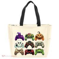 Halloween Skeleton Zombie Gaming Controllers Mummy Tote Bag thumb 0