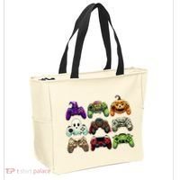Halloween Skeleton Zombie Gaming Controllers Mummy Tote Bag thumb 2