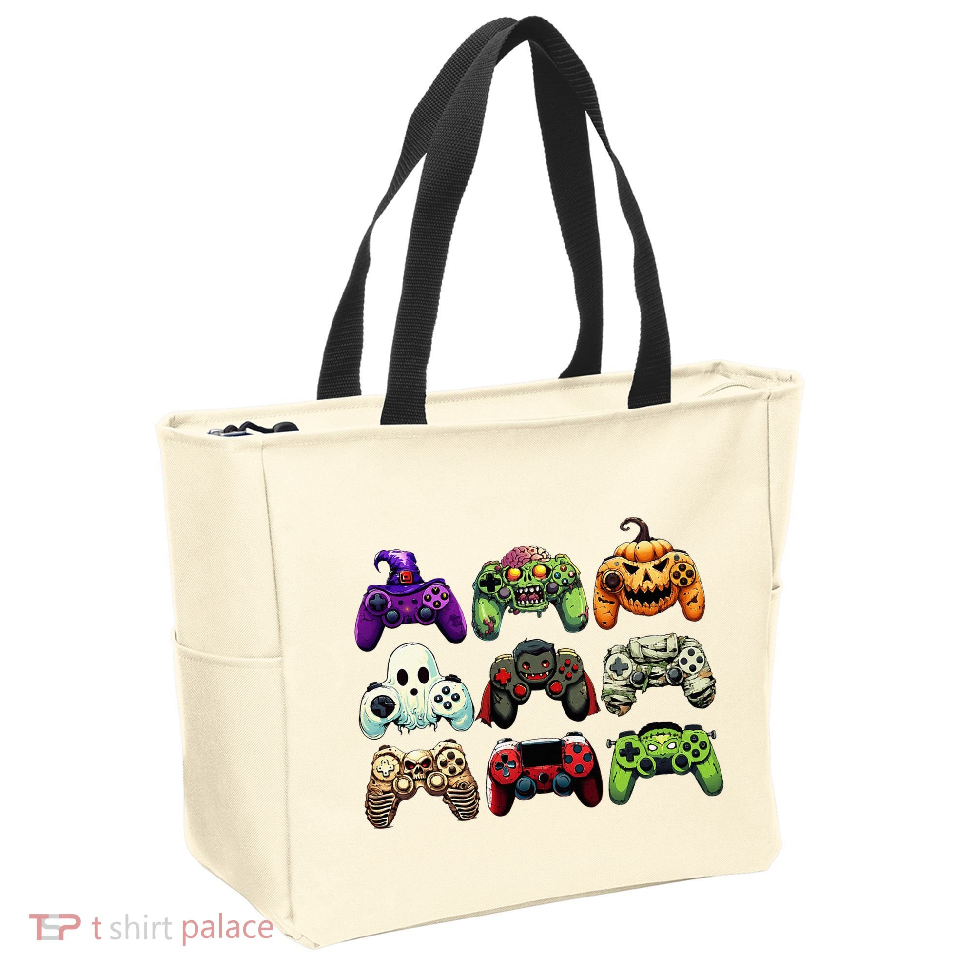 Halloween Skeleton Zombie Gaming Controllers Mummy Tote Bag
