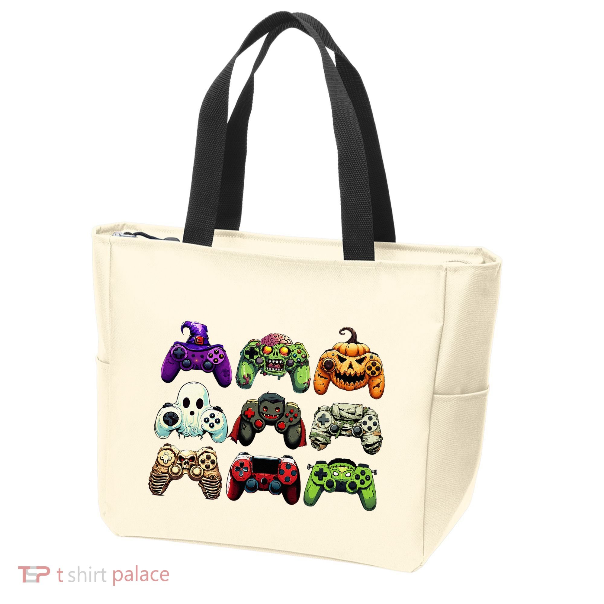 Halloween Skeleton Zombie Gaming Controllers Mummy Tote Bag