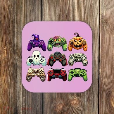 Halloween Skeleton Zombie Gaming Controllers Mummy Coaster