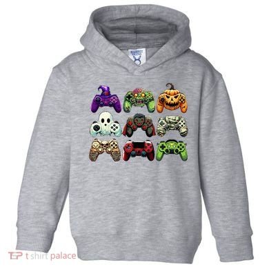 Halloween Skeleton Zombie Gaming Controllers Mummy Toddler Hoodie
