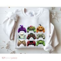Halloween Skeleton Zombie Gaming Controllers Mummy Sweatshirt thumb 2