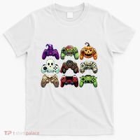 Halloween Skeleton Zombie Gaming Controllers Mummy T-Shirt thumb 0