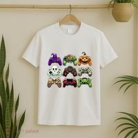 Halloween Skeleton Zombie Gaming Controllers Mummy T-Shirt thumb 2