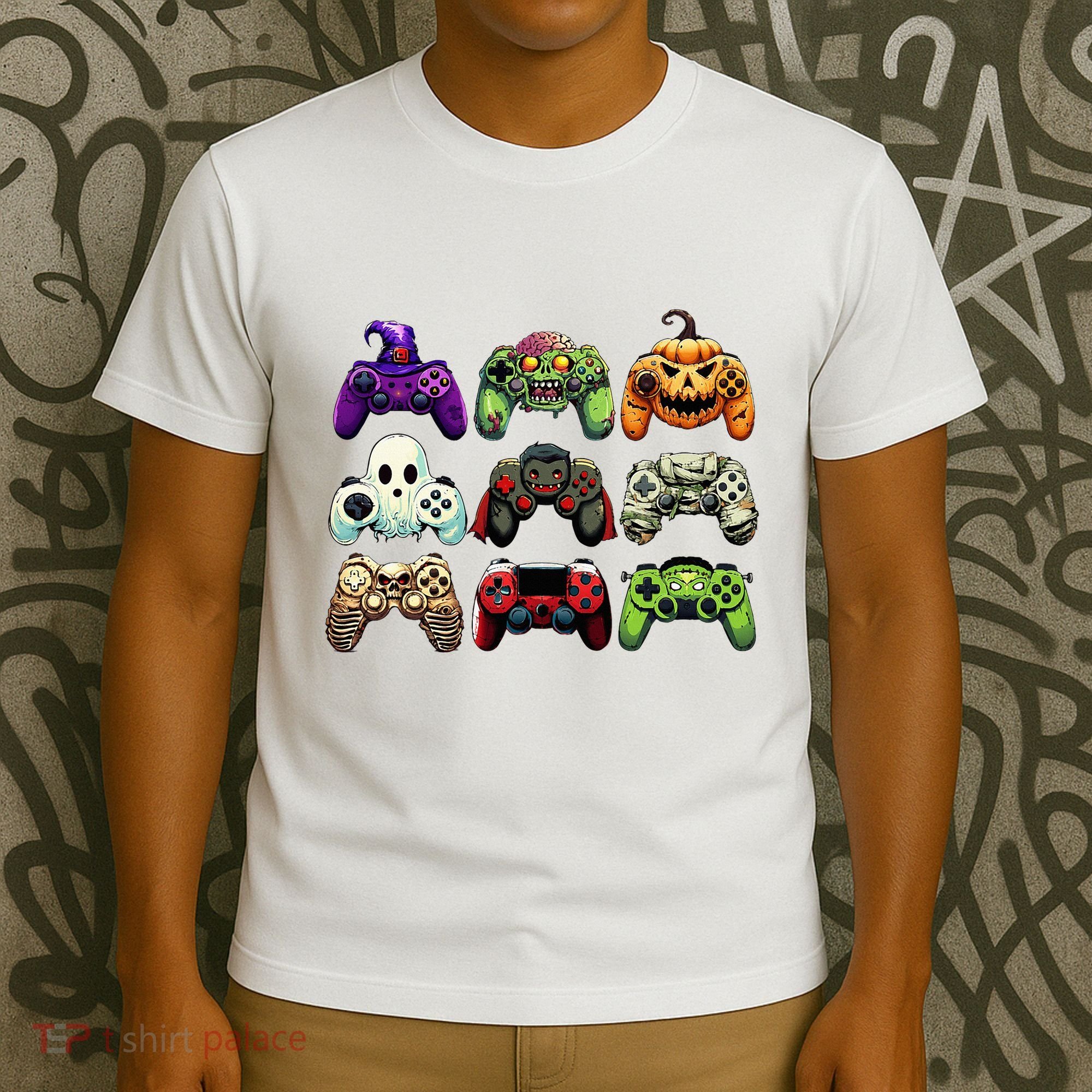 Halloween Skeleton Zombie Gaming Controllers Mummy T-Shirt