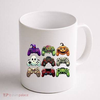 Halloween Skeleton Zombie Gaming Controllers Mummy Coffee Mug back