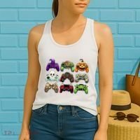 Halloween Skeleton Zombie Gaming Controllers Mummy Women's Tank Top thumb 2