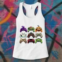 Halloween Skeleton Zombie Gaming Controllers Mummy Women's Tank Top thumb 3