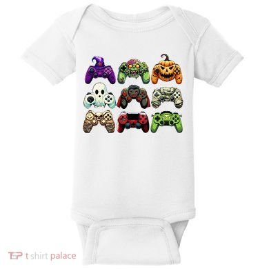 Halloween Skeleton Zombie Gaming Controllers Mummy Baby Bodysuit
