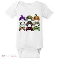 Halloween Skeleton Zombie Gaming Controllers Mummy Baby Bodysuit thumb 0