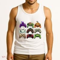 Halloween Skeleton Zombie Gaming Controllers Mummy Tank Top thumb 3