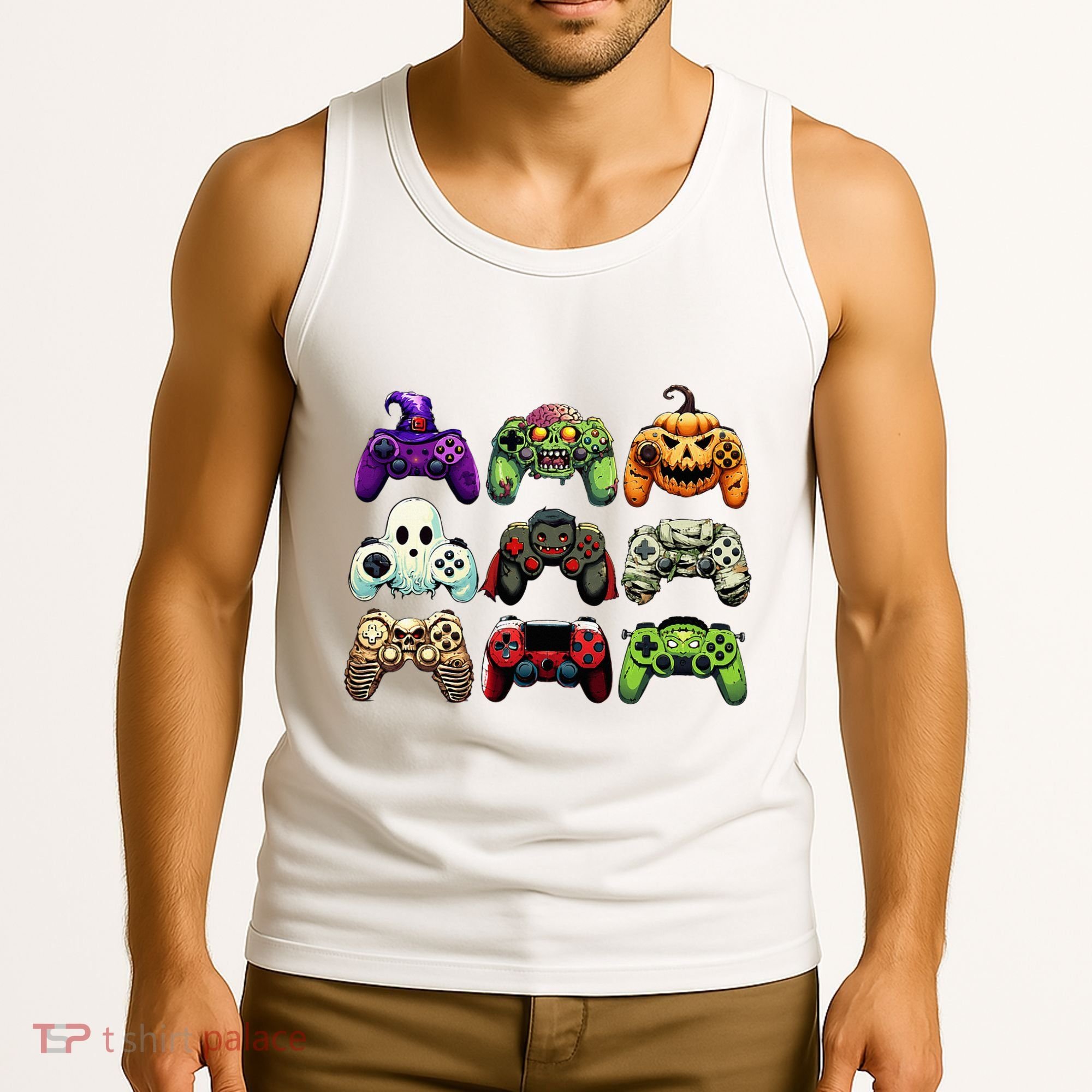 Halloween Skeleton Zombie Gaming Controllers Mummy Tank Top