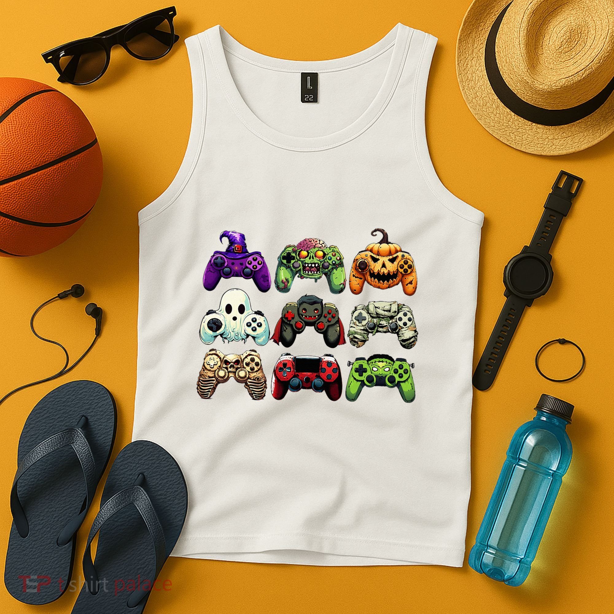 Halloween Skeleton Zombie Gaming Controllers Mummy Tank Top