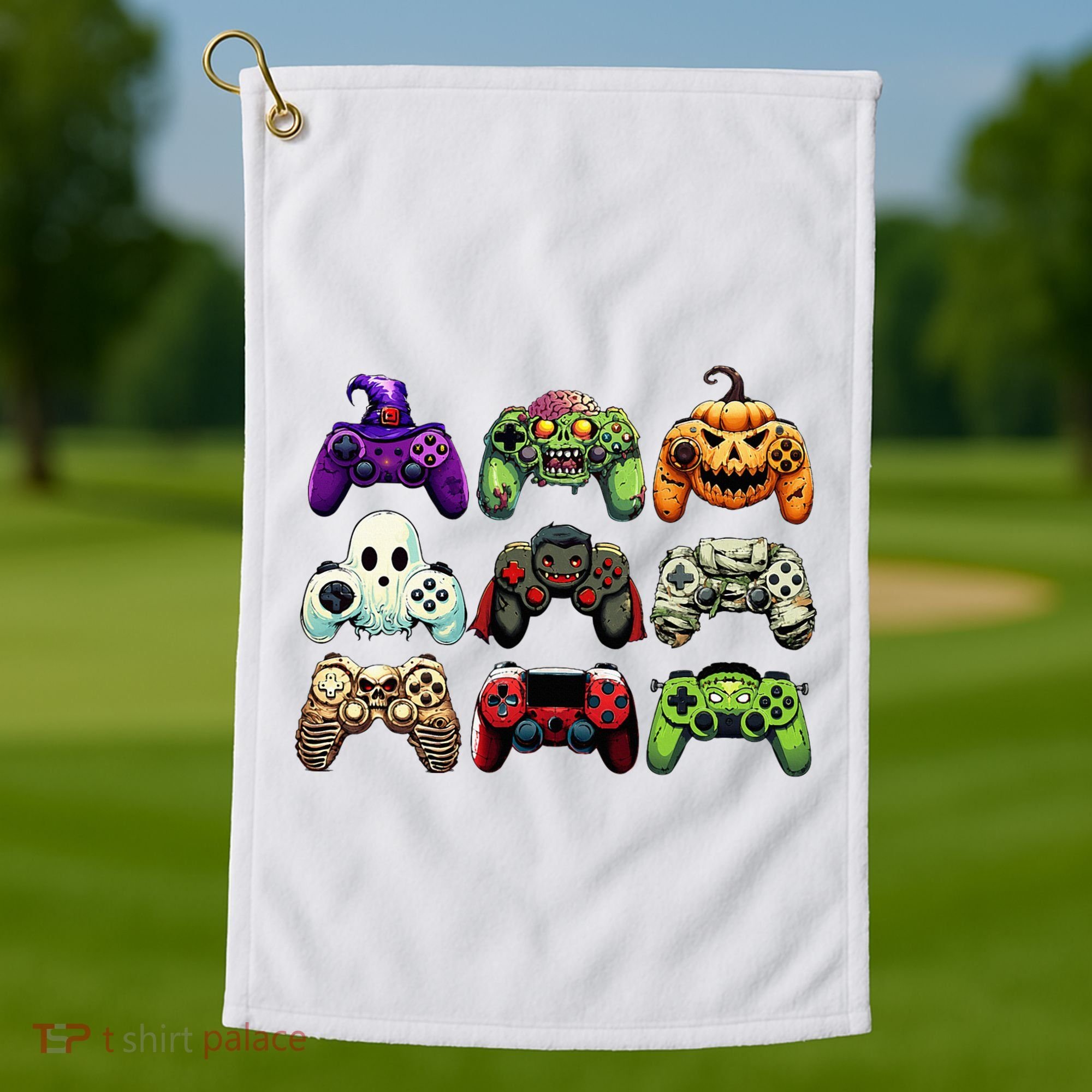Halloween Skeleton Zombie Gaming Controllers Mummy Golf Towel