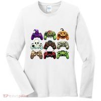 Halloween Skeleton Zombie Gaming Controllers Mummy Women's Long Sleeve Shirt thumb 0