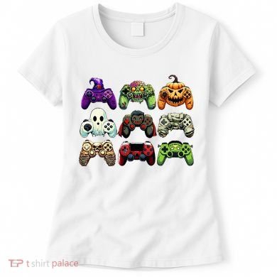Halloween Skeleton Zombie Gaming Controllers Mummy Women's T-Shirt