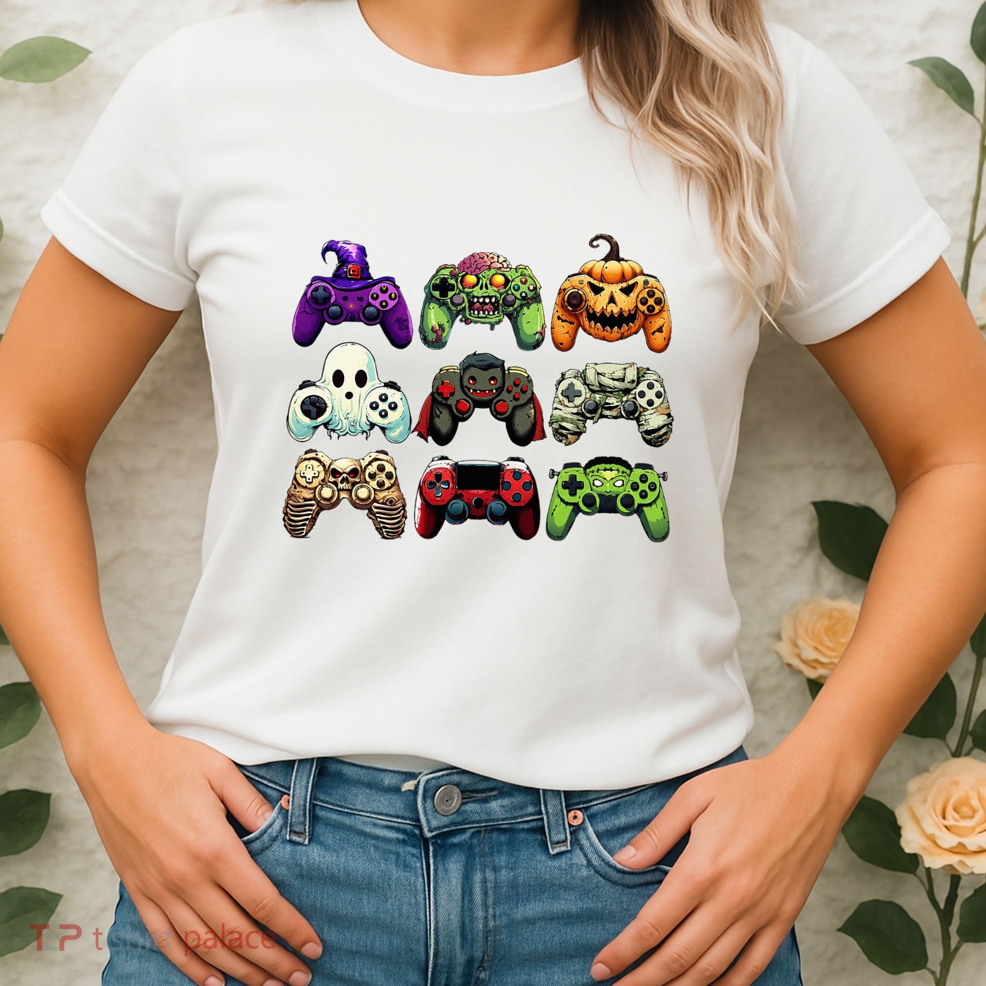Halloween Skeleton Zombie Gaming Controllers Mummy Women's T-Shirt
