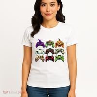 Halloween Skeleton Zombie Gaming Controllers Mummy Women's T-Shirt thumb 4
