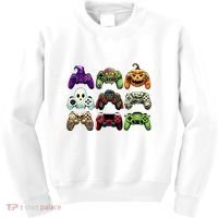 Halloween Skeleton Zombie Gaming Controllers Mummy Kids Sweatshirt thumb 0