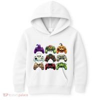 Halloween Skeleton Zombie Gaming Controllers Mummy Kids Hoodie thumb 0