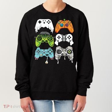 Halloween Skeleton Zombie Gaming Controllers Mummy Game Boy Women's Sweatshirt