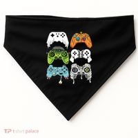 Halloween Skeleton Zombie Gaming Controllers Mummy Game Boy USA-Made Doggie Bandana thumb 0
