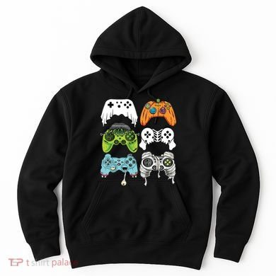 Halloween Skeleton Zombie Gaming Controllers Mummy Game Boy Hoodie