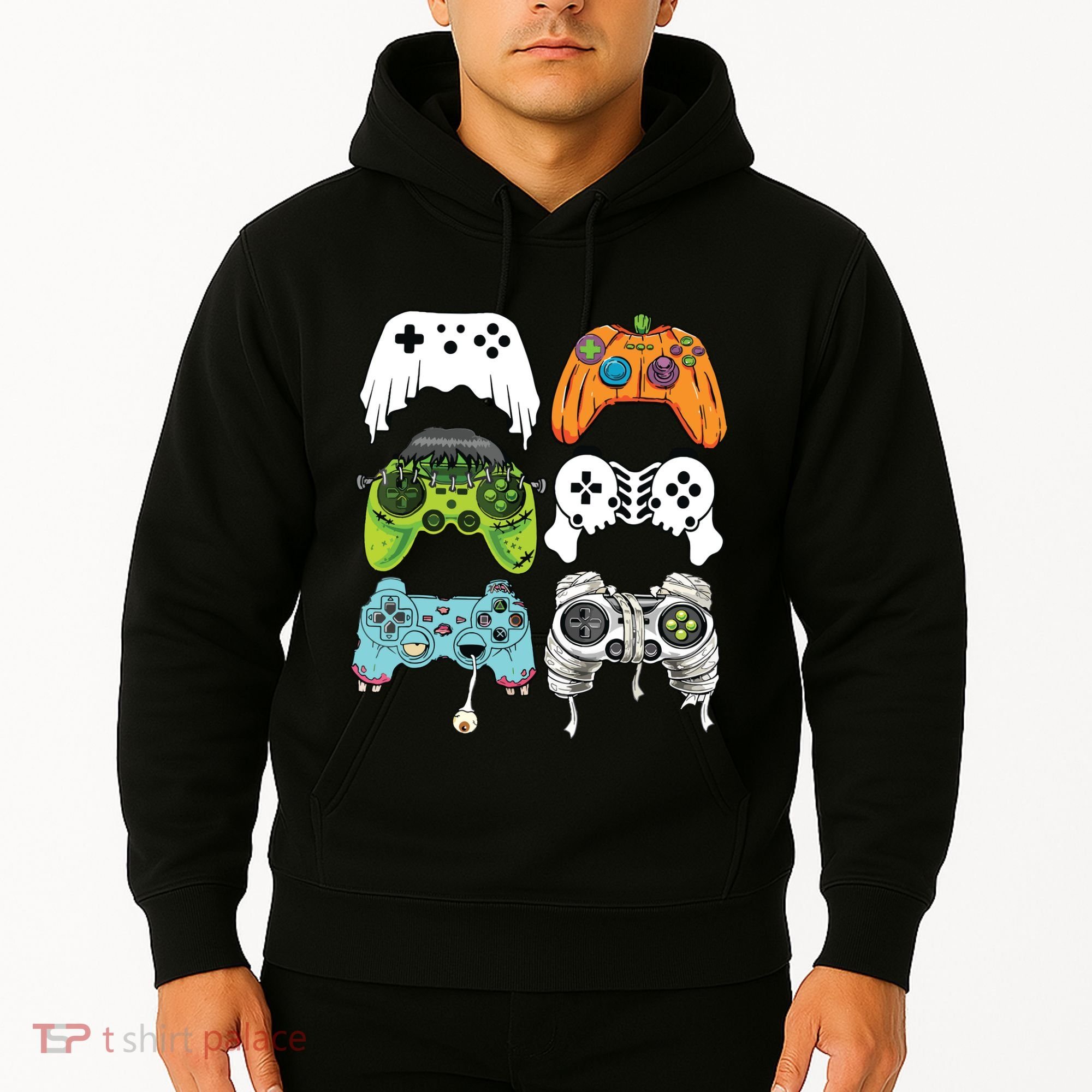 Halloween Skeleton Zombie Gaming Controllers Mummy Game Boy Hoodie
