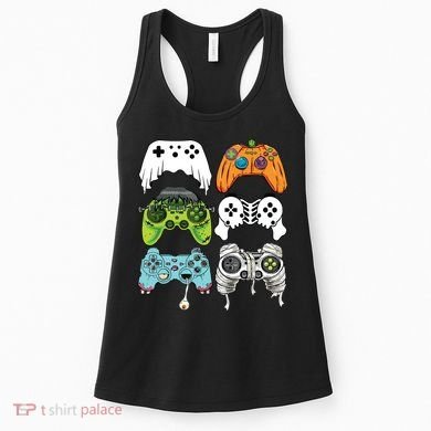 Halloween Skeleton Zombie Gaming Controllers Mummy Game Boy Women's Tank Top