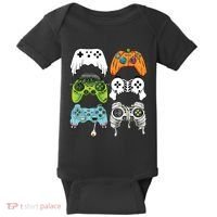 Halloween Skeleton Zombie Gaming Controllers Mummy Game Boy Baby Bodysuit thumb 0
