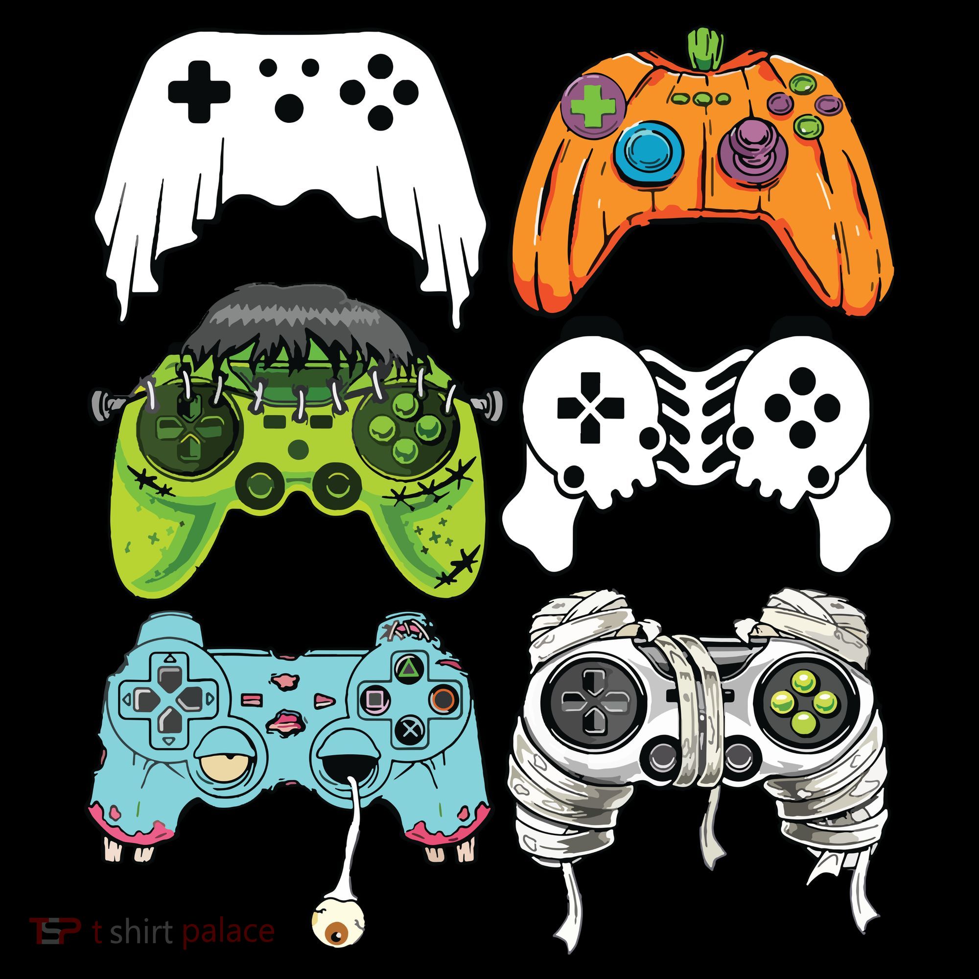 Halloween Skeleton Zombie Gaming Controllers Mummy Game Boy Baby Bodysuit