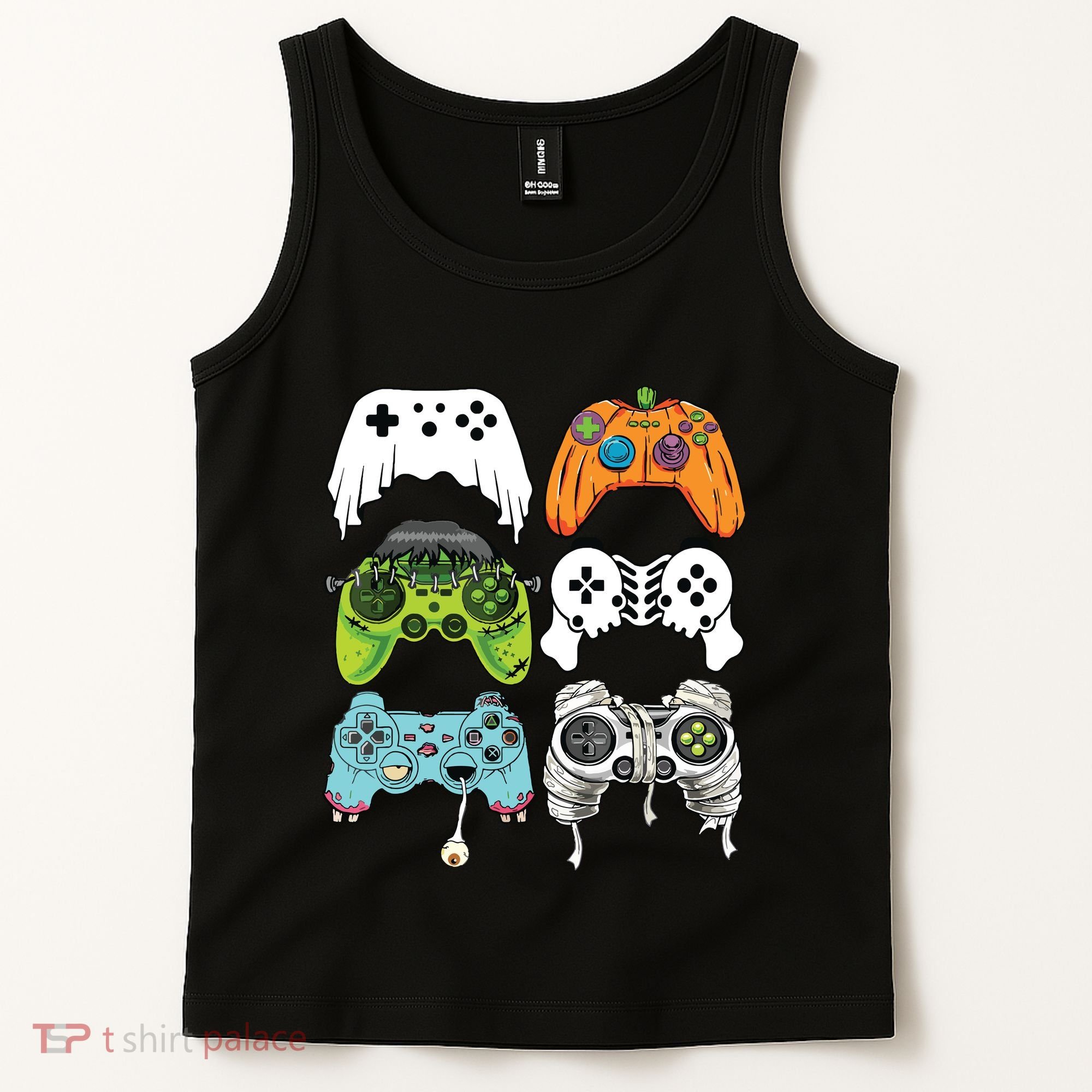 Halloween Skeleton Zombie Gaming Controllers Mummy Game Boy Tank Top