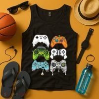 Halloween Skeleton Zombie Gaming Controllers Mummy Game Boy Tank Top thumb 4