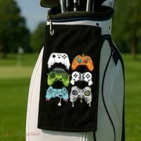 Halloween Skeleton Zombie Gaming Controllers Mummy Game Boy Golf Towel thumb 2