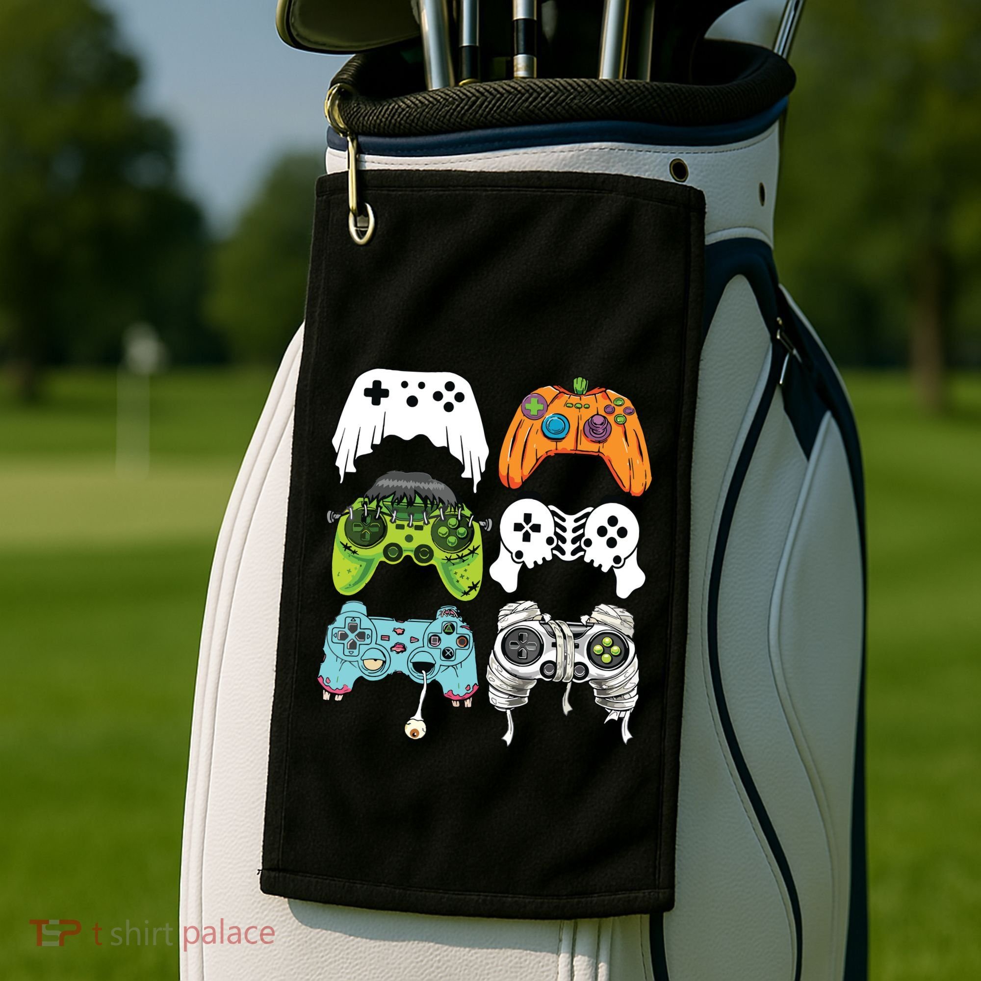 Halloween Skeleton Zombie Gaming Controllers Mummy Game Boy Golf Towel