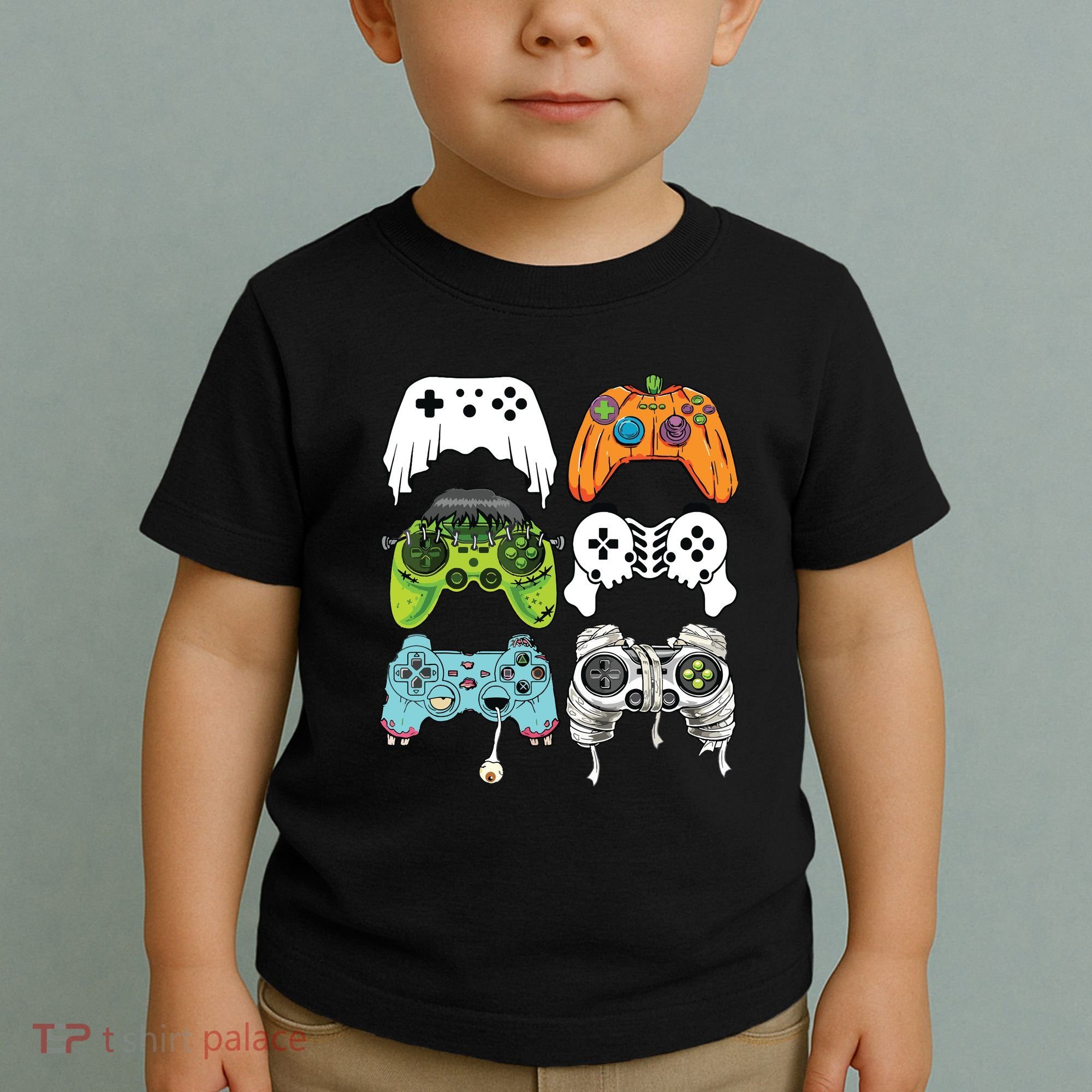 Halloween Skeleton Zombie Gaming Controllers Mummy Game Boy Toddler T-Shirt