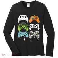 Halloween Skeleton Zombie Gaming Controllers Mummy Game Boy Women's Long Sleeve Shirt thumb 0