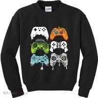Halloween Skeleton Zombie Gaming Controllers Mummy Game Boy Kids Sweatshirt thumb 0
