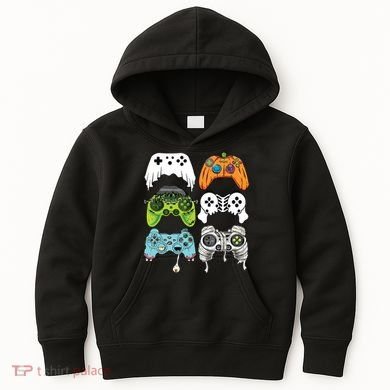 Halloween Skeleton Zombie Gaming Controllers Mummy Game Boy Kids Hoodie