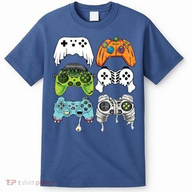 Halloween Skeleton Zombie Gaming Controllers Mummy Game Boy T-Shirt