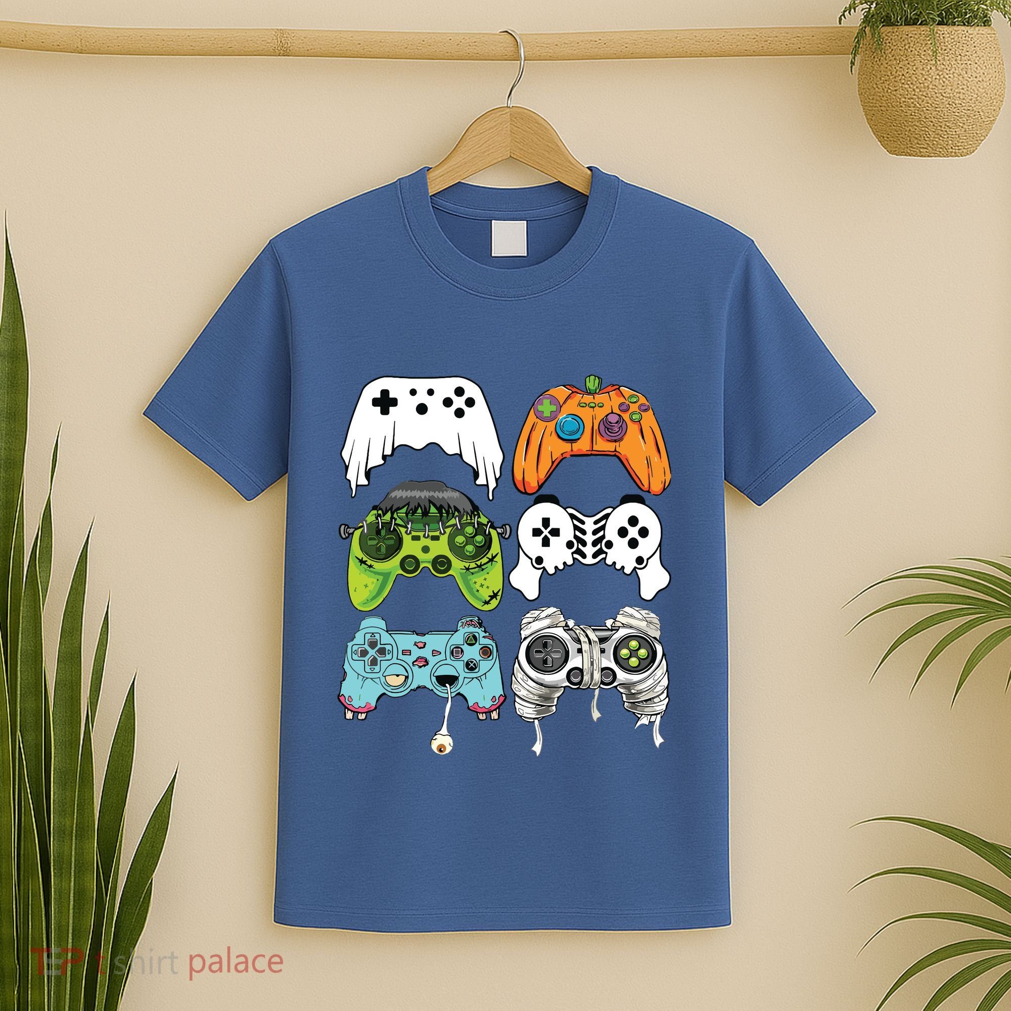 Halloween Skeleton Zombie Gaming Controllers Mummy Game Boy T-Shirt