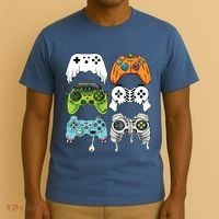 Halloween Skeleton Zombie Gaming Controllers Mummy Game Boy T-Shirt thumb 3