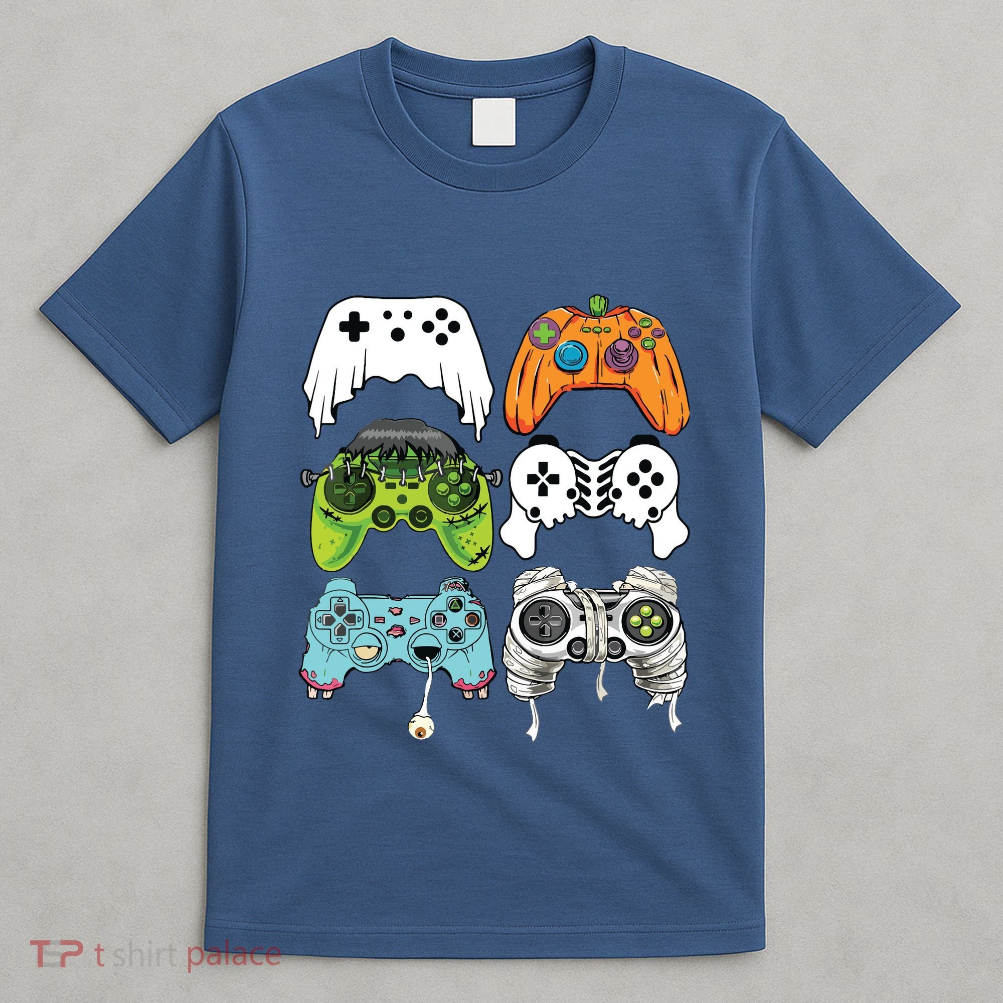 Halloween Skeleton Zombie Gaming Controllers Mummy Game Boy T-Shirt