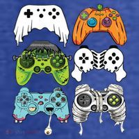 Halloween Skeleton Zombie Gaming Controllers Mummy Game Boy T-Shirt thumb 5