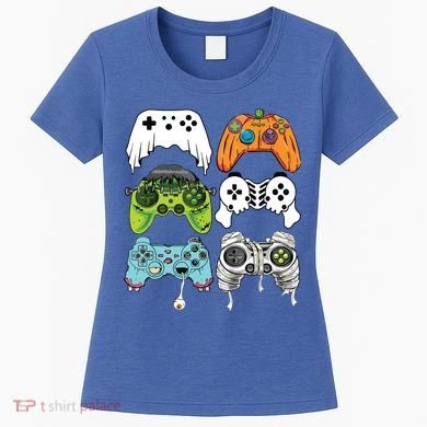 Halloween Skeleton Zombie Gaming Controllers Mummy Game Boy Women's T-Shirt